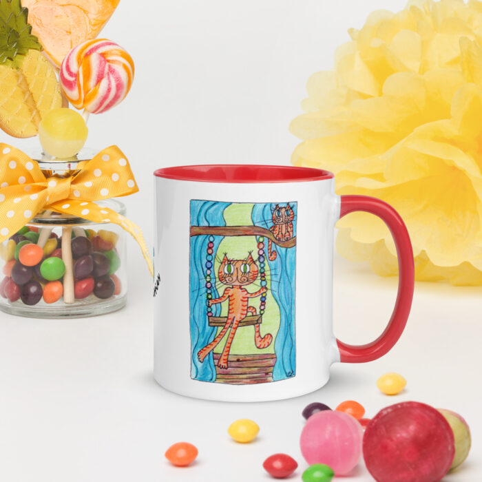 Swinging Kitty Mug with Color Inside