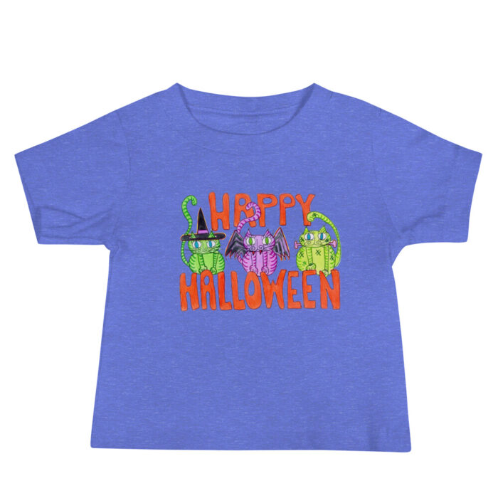 Curly Cat Halloween Baby Jersey Short Sleeve Tee - Image 2