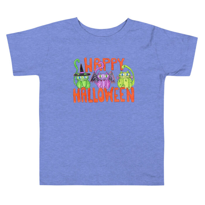 Curly Cat Halloween Toddler Short Sleeve Tee - Image 4