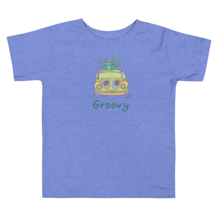 Groovy Bug Cat Toddler Short Sleeve Tee - Image 2