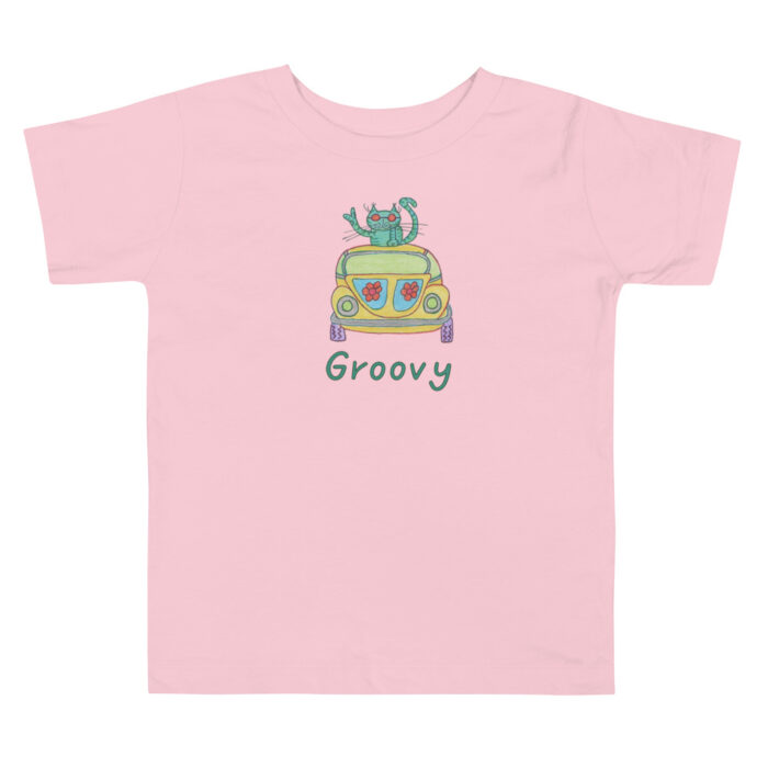 Groovy Bug Cat Toddler Short Sleeve Tee - Image 3