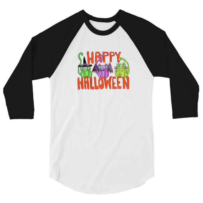 Halloween Cat-tacular Adult 3/4 Baseball Shirt