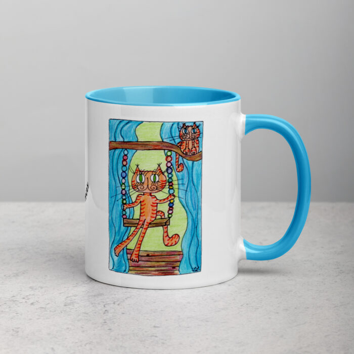 Swinging Kitty Mug with Color Inside - Image 12