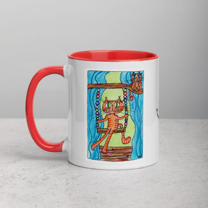 Swinging Kitty Mug with Color Inside - Image 7