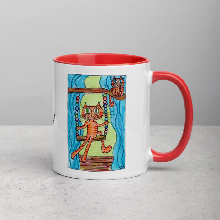 Swinging Kitty Mug with Color Inside - Image 9