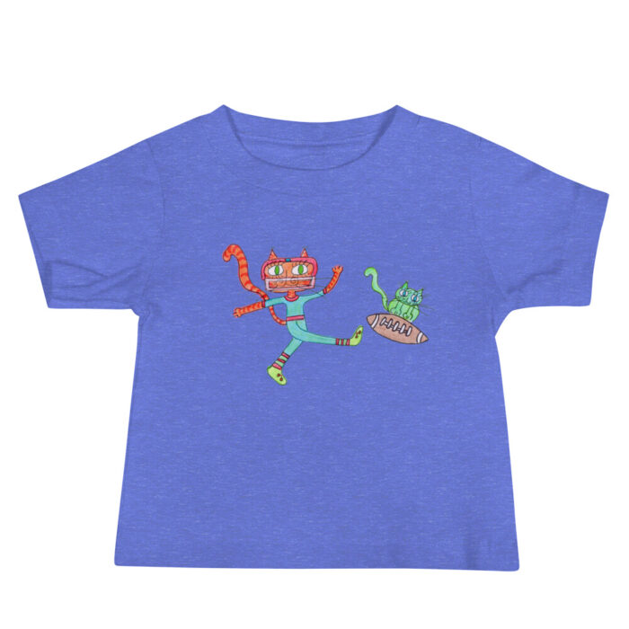 Flying Football Cat Baby Jersey Short Sleeve Tee - Image 2