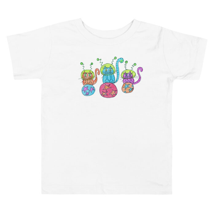 Cosmic Carnival Cats Toddler Short Sleeve Tee