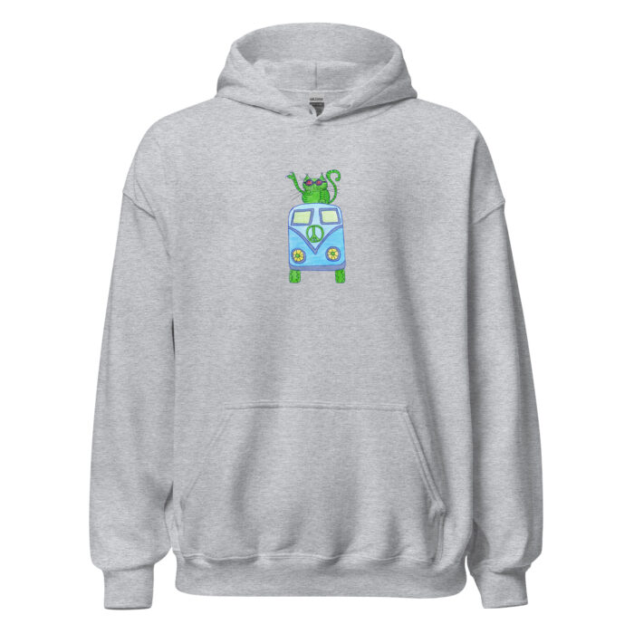 Groovy Bus Cat Adult Hoodie - Image 2