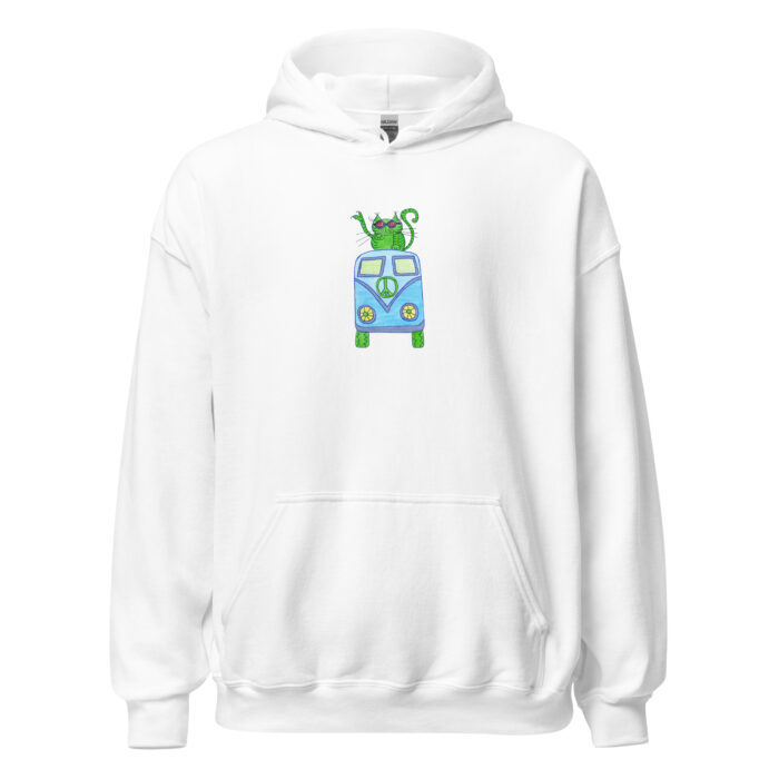 Groovy Bus Cat Adult Hoodie