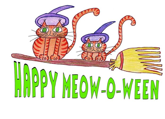 Happy Meowoween Witches' Cats Youth Hoodie - Image 4