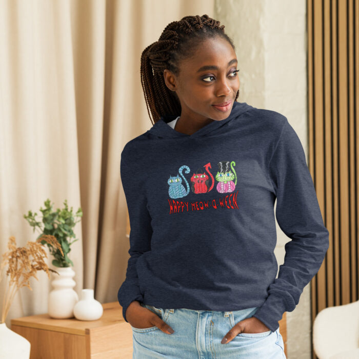 Happy Meowoween Costume Cats Adult Hooded Long-sleeve Tee - Image 4