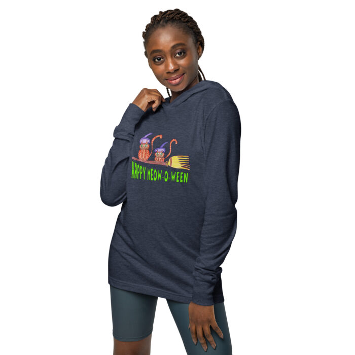 Happy Meowoween Witches' Cats Adult Hooded Long-sleeve Tee - Image 2