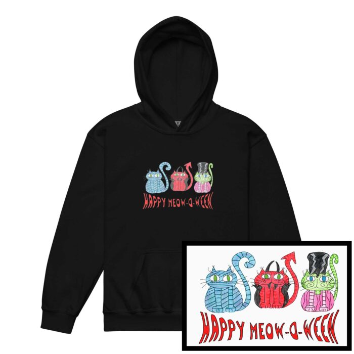 Happy Meowoween Costume Cats Youth Hoodie